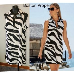 Boston Proper Zebra Print Dress.  Sz L